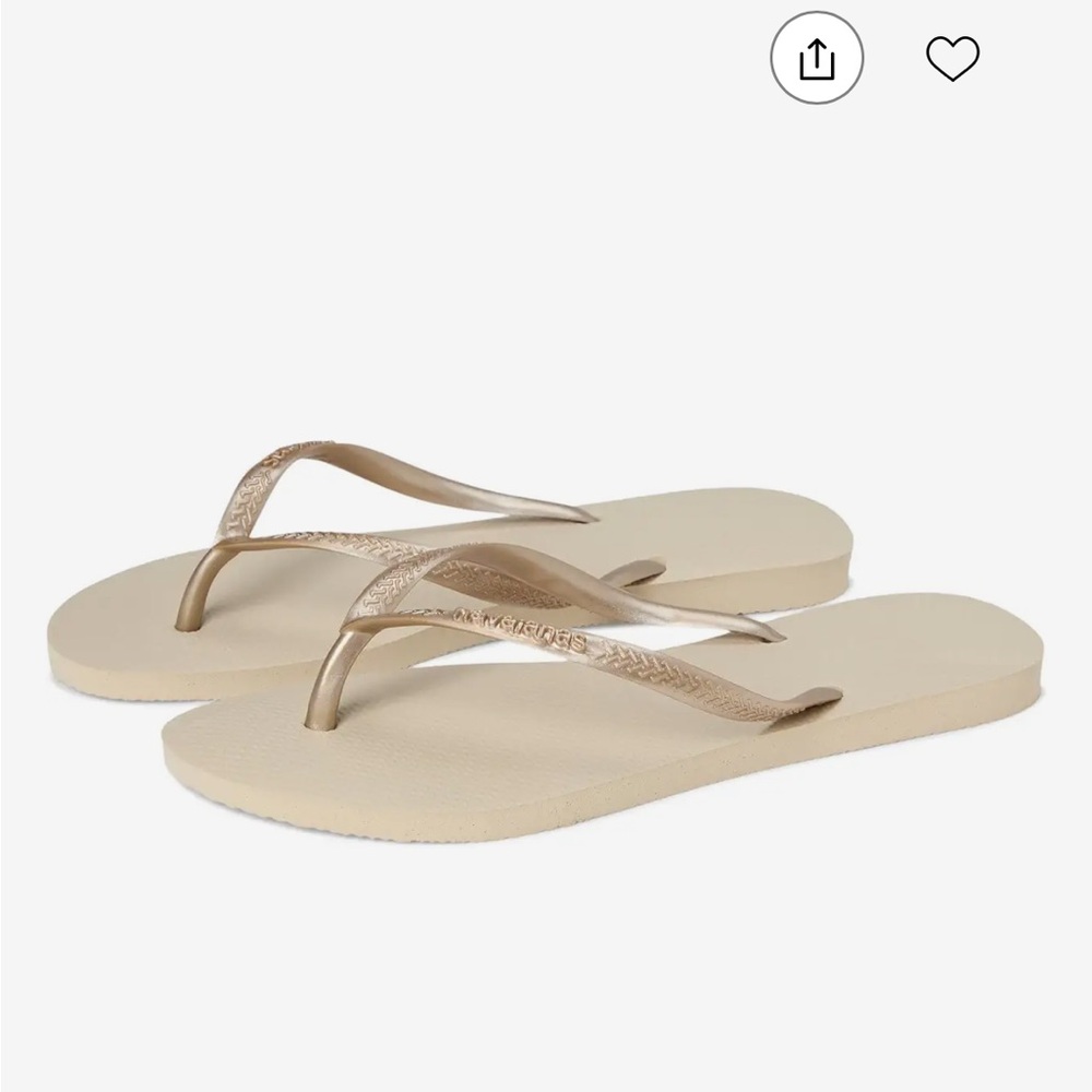 Havaianas Slim Flip Flop, Golden, Size 7/8